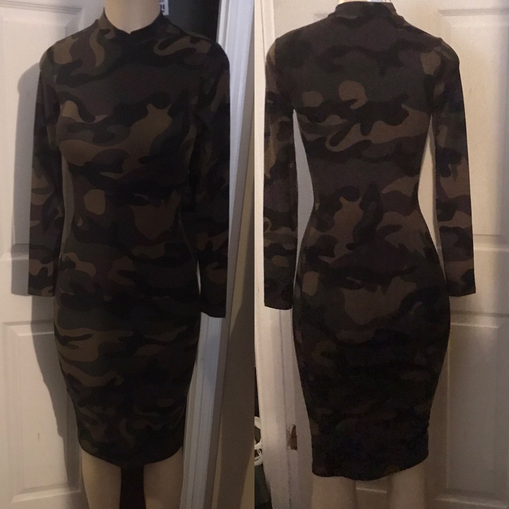 Body con army fatigue dress